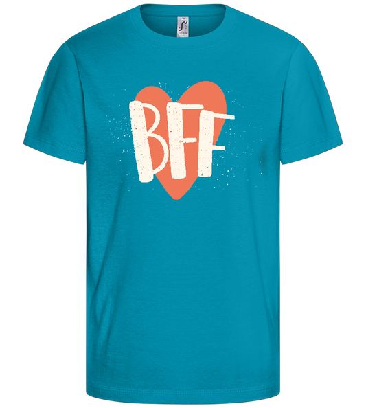 BFF Heart Design - Comfort kids fitted t-shirt_TURQUOISE_front