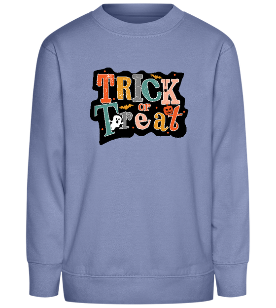 Trick or Treat Halloween Design - Comfort Kids Sweater_BLUE_front