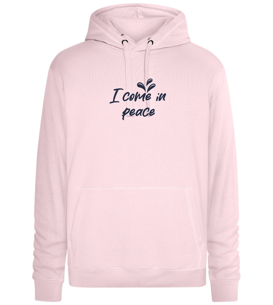 I Come in Peace Design - Premium unisex hoodie_LIGHT PEACH ROSE_front