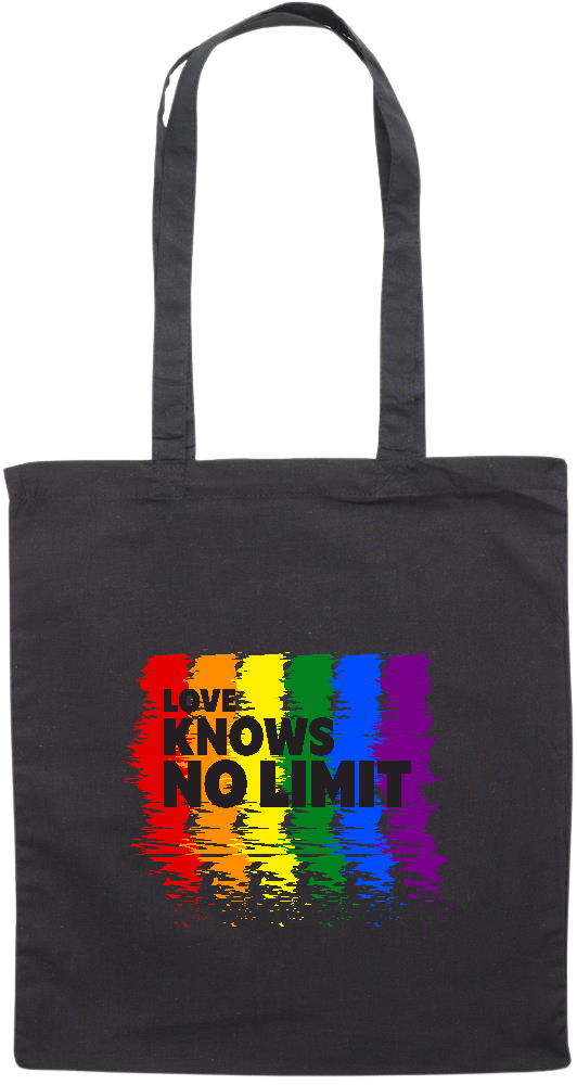 Love Knows No Limits Design - Premium colored cotton tote bag_BLACK_front