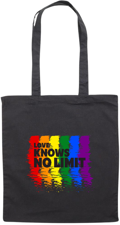 Love Knows No Limits Design - Premium colored cotton tote bag_BLACK_front