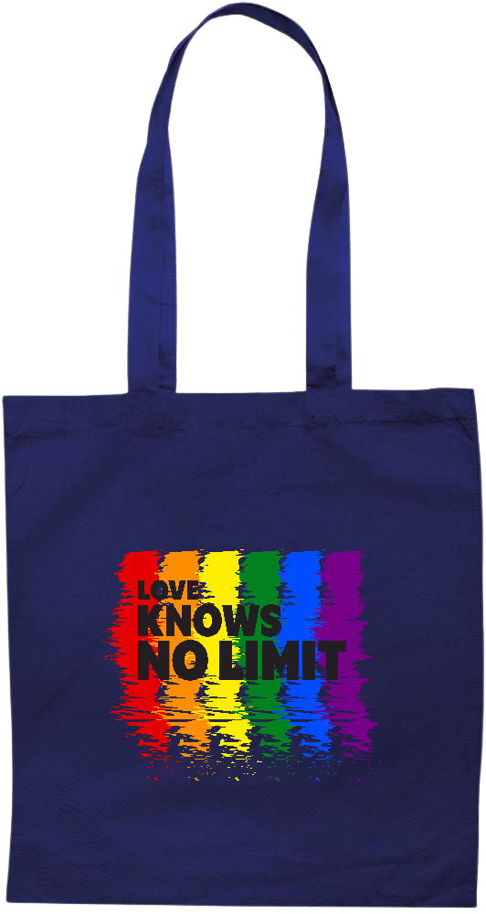 Love Knows No Limits Design - Premium colored cotton tote bag_BLUE_front