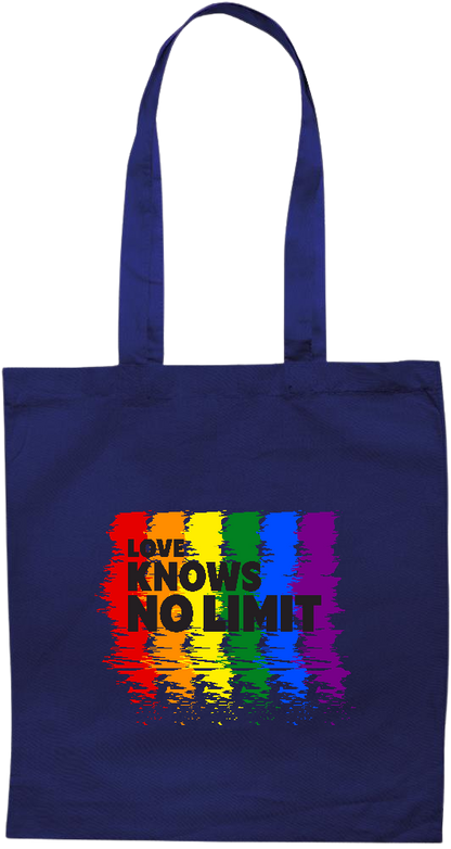 Love Knows No Limits Design - Premium colored cotton tote bag_BLUE_front