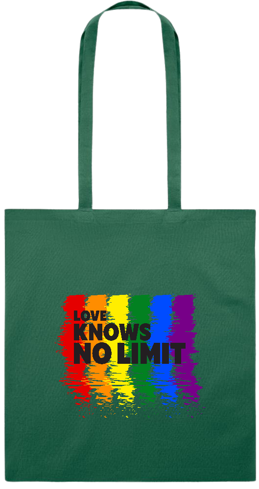 Love Knows No Limits Design - Premium colored cotton tote bag_DARK GREEN_front