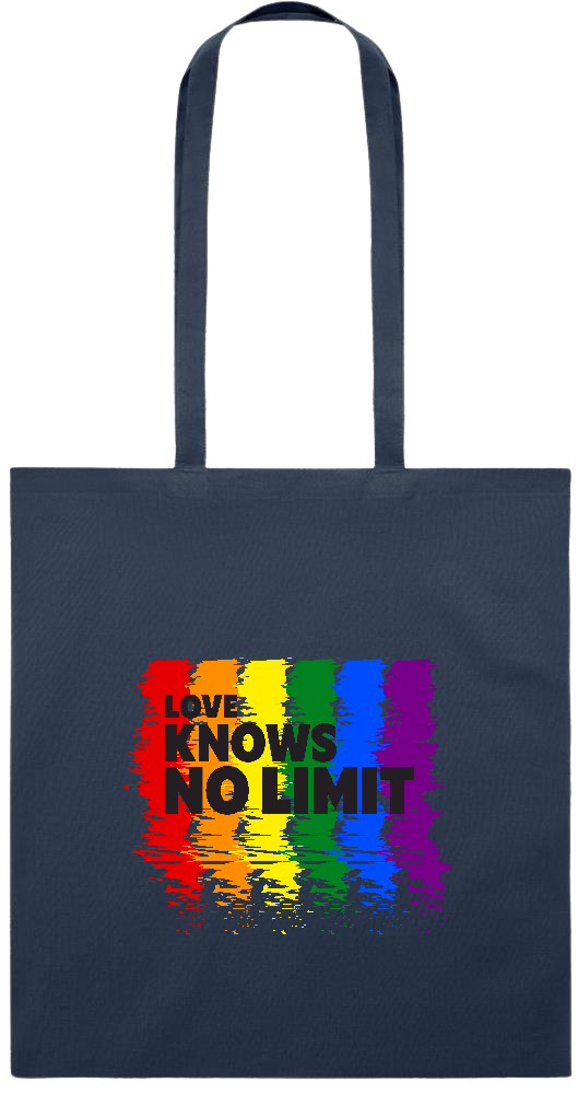 Love Knows No Limits Design - Premium colored cotton tote bag_FRENCH NAVY_front