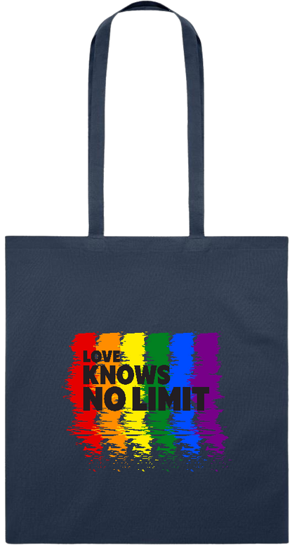 Love Knows No Limits Design - Premium colored cotton tote bag_FRENCH NAVY_front