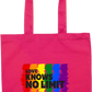 Love Knows No Limits Design - Premium colored cotton tote bag_FUCHSIA_front