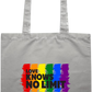 Love Knows No Limits Design - Premium colored cotton tote bag_GREY_front