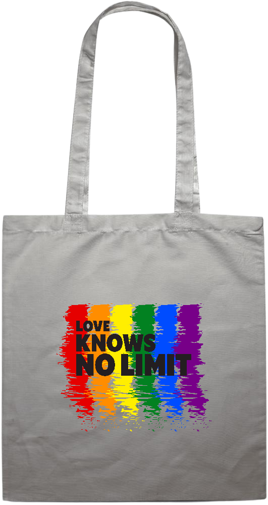Love Knows No Limits Design - Premium colored cotton tote bag_GREY_front