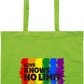 Love Knows No Limits Design - Premium colored cotton tote bag_LIME_front