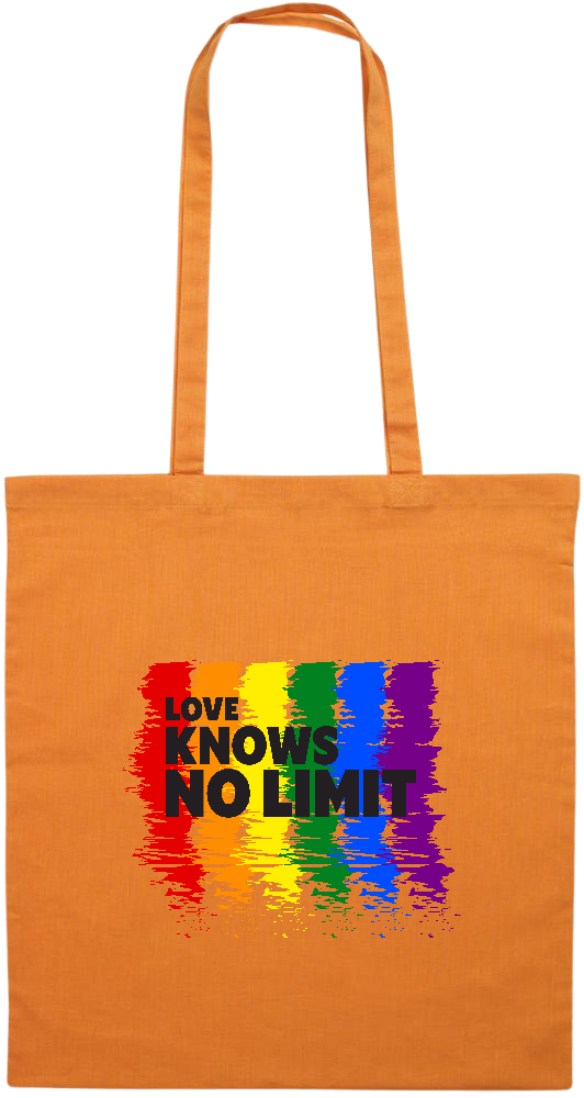 Love Knows No Limits Design - Premium colored cotton tote bag_ORANGE_front