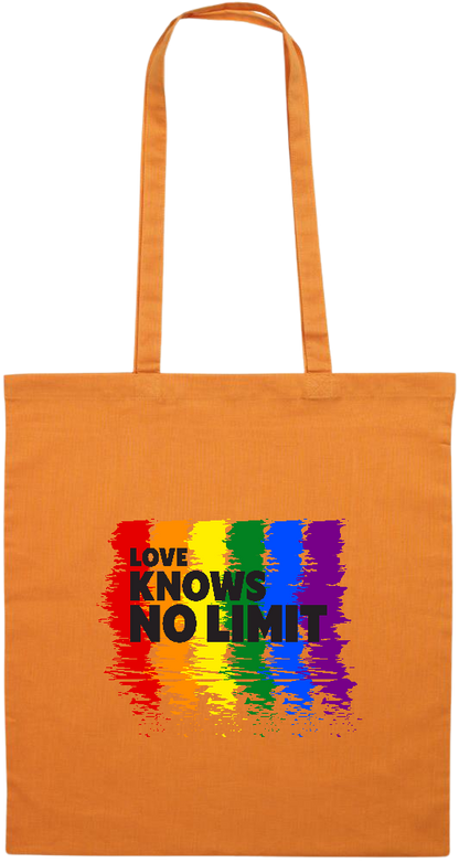 Love Knows No Limits Design - Premium colored cotton tote bag_ORANGE_front