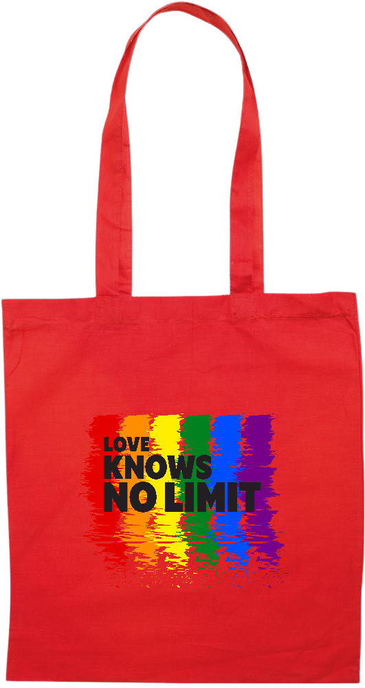 Love Knows No Limits Design - Premium colored cotton tote bag_RED_front