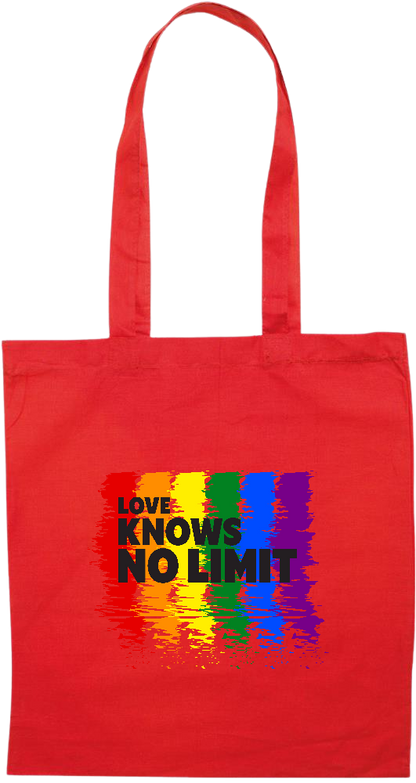 Love Knows No Limits Design - Premium colored cotton tote bag_RED_front