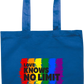 Love Knows No Limits Design - Premium colored cotton tote bag_ROYAL BLUE_front