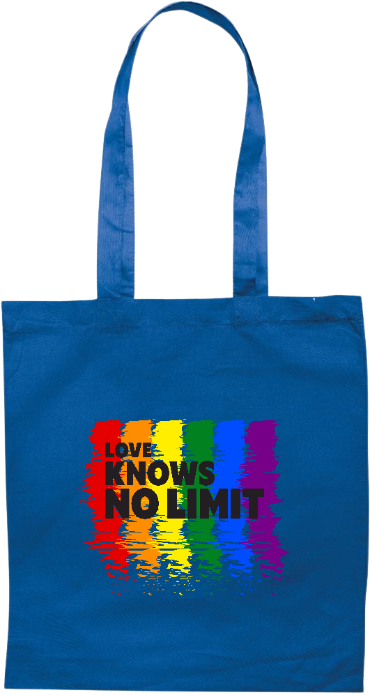Love Knows No Limits Design - Premium colored cotton tote bag_ROYAL BLUE_front