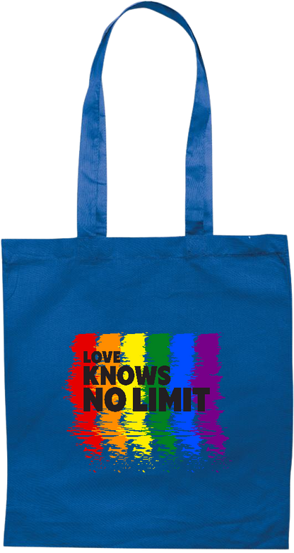 Love Knows No Limits Design - Premium colored cotton tote bag_ROYAL BLUE_front