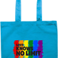 Love Knows No Limits Design - Premium colored cotton tote bag_TURQUOISE_front