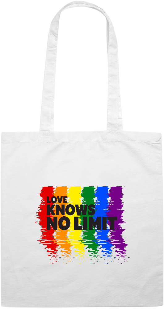 Love Knows No Limits Design - Premium colored cotton tote bag_WHITE_front