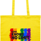 Love Knows No Limits Design - Premium colored cotton tote bag_YELLOW_front