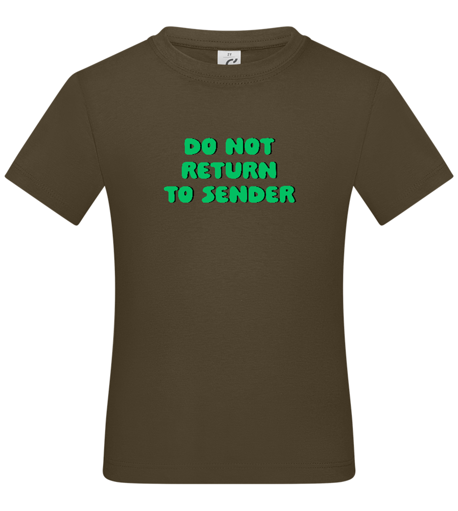 Do Not Return to Sender Design - Basic kids t-shirt_ARMY_front