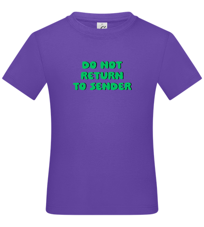 Do Not Return to Sender Design - Basic kids t-shirt_DARK PURPLE_front