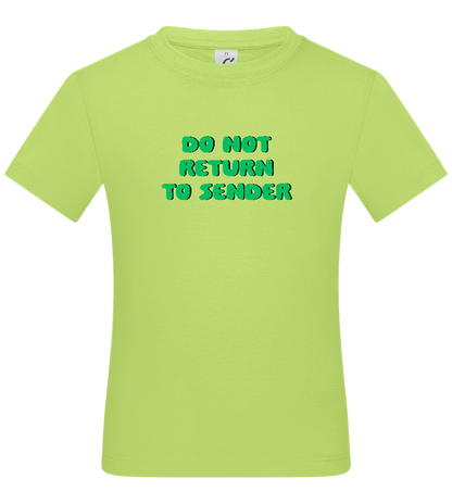 Do Not Return to Sender Design - Basic kids t-shirt_GREEN APPLE_front