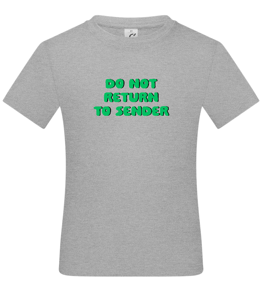 Do Not Return to Sender Design - Basic kids t-shirt_ORION GREY_front