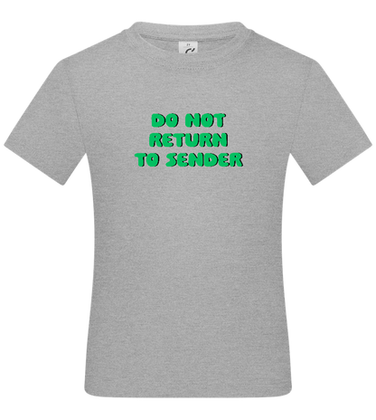 Do Not Return to Sender Design - Basic kids t-shirt_ORION GREY_front