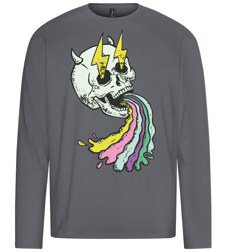 Rainbow Devil Skull Design - Premium men's long sleeve t-shirt_MOUSE GREY_front