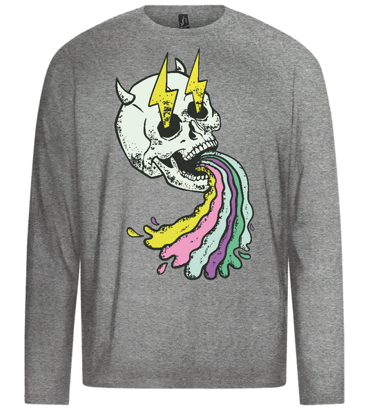 Rainbow Devil Skull Design - Premium men's long sleeve t-shirt_ORION GREY_front