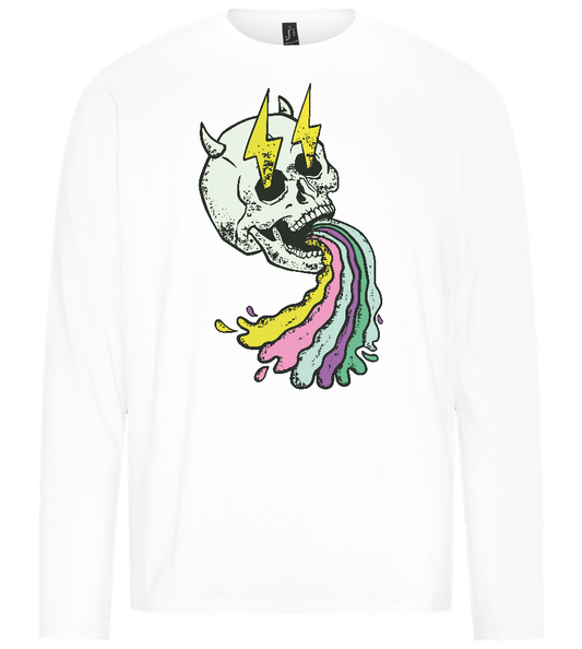 Rainbow Devil Skull Design - Premium men's long sleeve t-shirt_WHITE_front