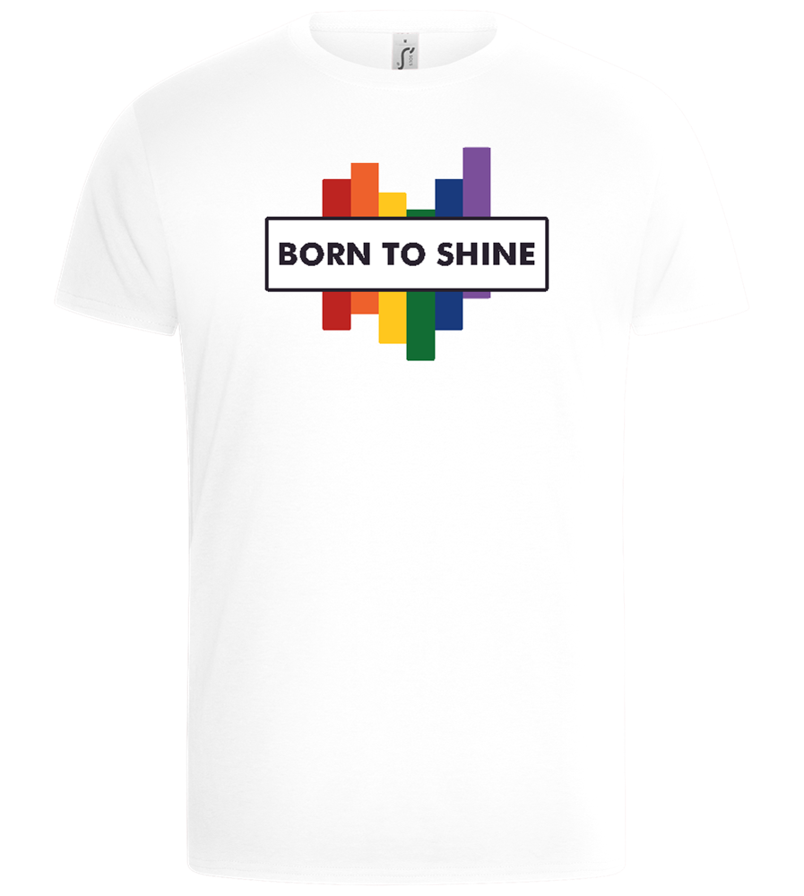 Born To Shine Rainbow Design - Basic Unisex T-Shirt_WHITE_front