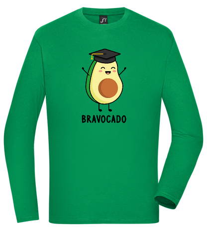 Graduation Bravocado Design - Comfort men's long sleeve t-shirt_MEADOW GREEN_front