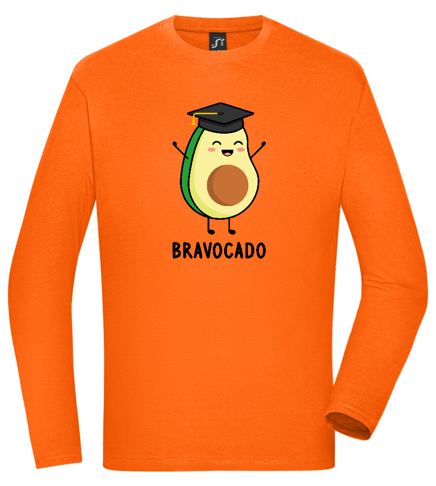 Graduation Bravocado Design - Comfort men's long sleeve t-shirt_ORANGE_front