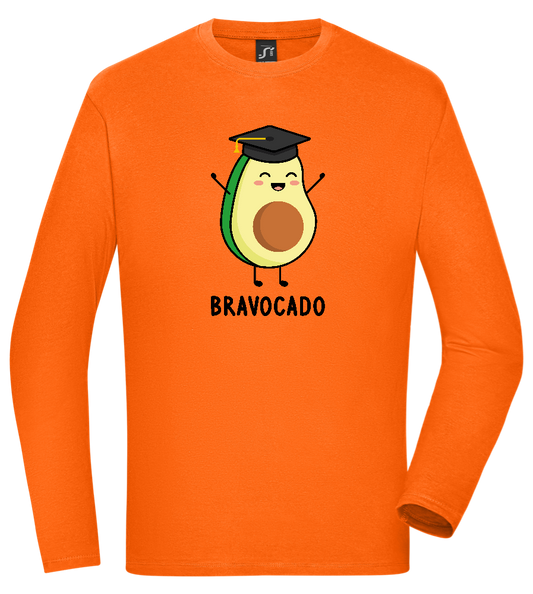 Graduation Bravocado Design - Comfort men's long sleeve t-shirt_ORANGE_front