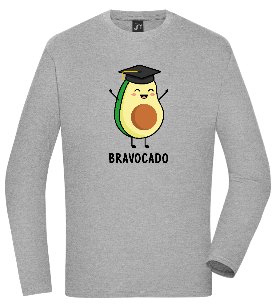 Graduation Bravocado Design - Comfort men's long sleeve t-shirt_ORION GREY_front