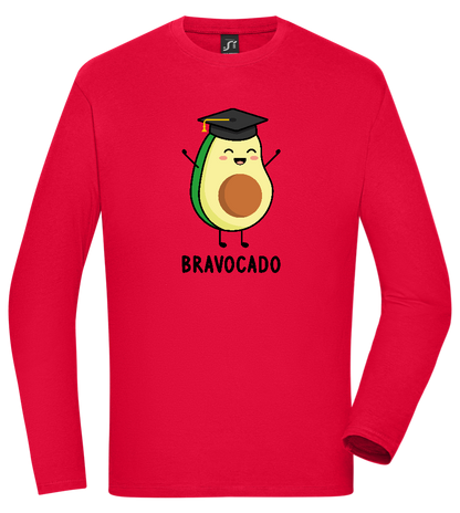 Graduation Bravocado Design - Comfort men's long sleeve t-shirt_RED_front