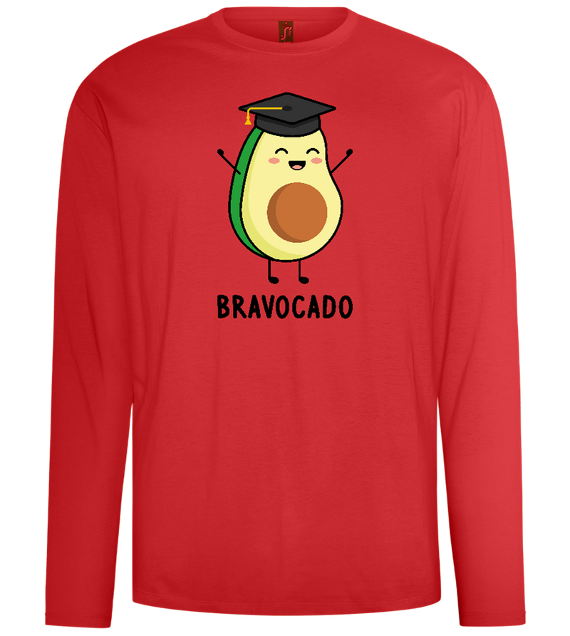 Graduation Bravocado Design - Comfort men's long sleeve t-shirt_RED_front