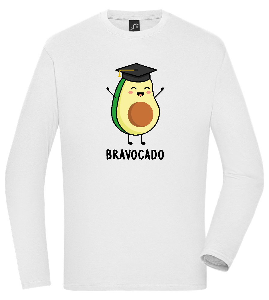 Graduation Bravocado Design - Comfort men's long sleeve t-shirt_WHITE_front