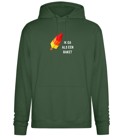 Ik Ga Als Een Raket Design - Premium Essential Unisex Hoodie_GREEN BOTTLE_front