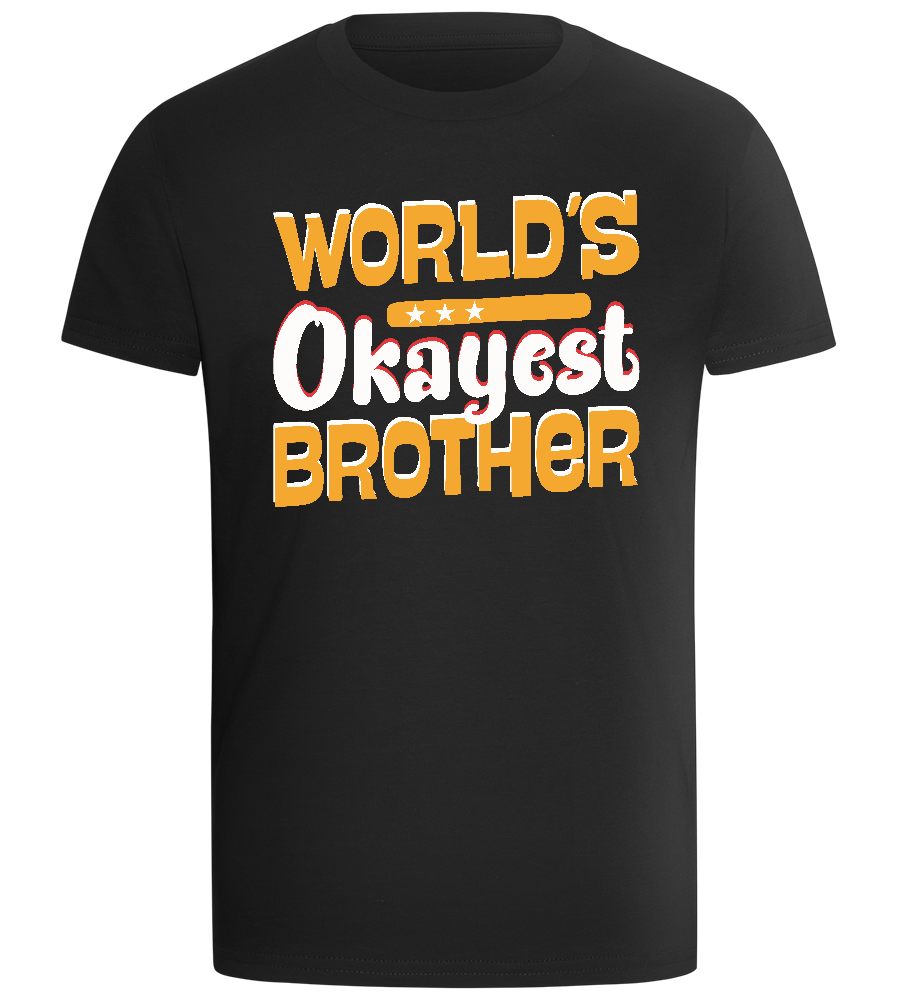 World's Okayest Brother Design - Comfort boys fitted t-shirt_DEEP BLACK_front