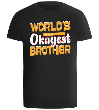 World's Okayest Brother Design - Comfort boys fitted t-shirt_DEEP BLACK_front