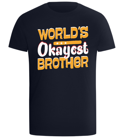 World's Okayest Brother Design - Comfort boys fitted t-shirt_FRENCH NAVY_front