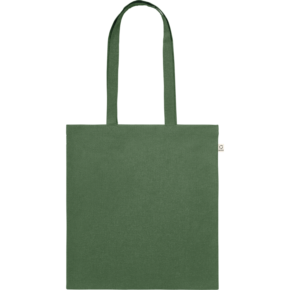Recycled Cotton Shopping Bag (Black)_DARK GREEN_front