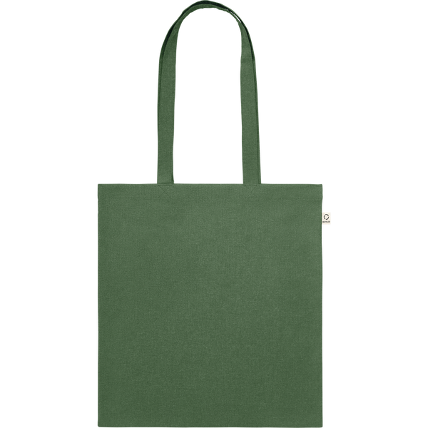 Recycled Cotton Shopping Bag (Black)_DARK GREEN_front