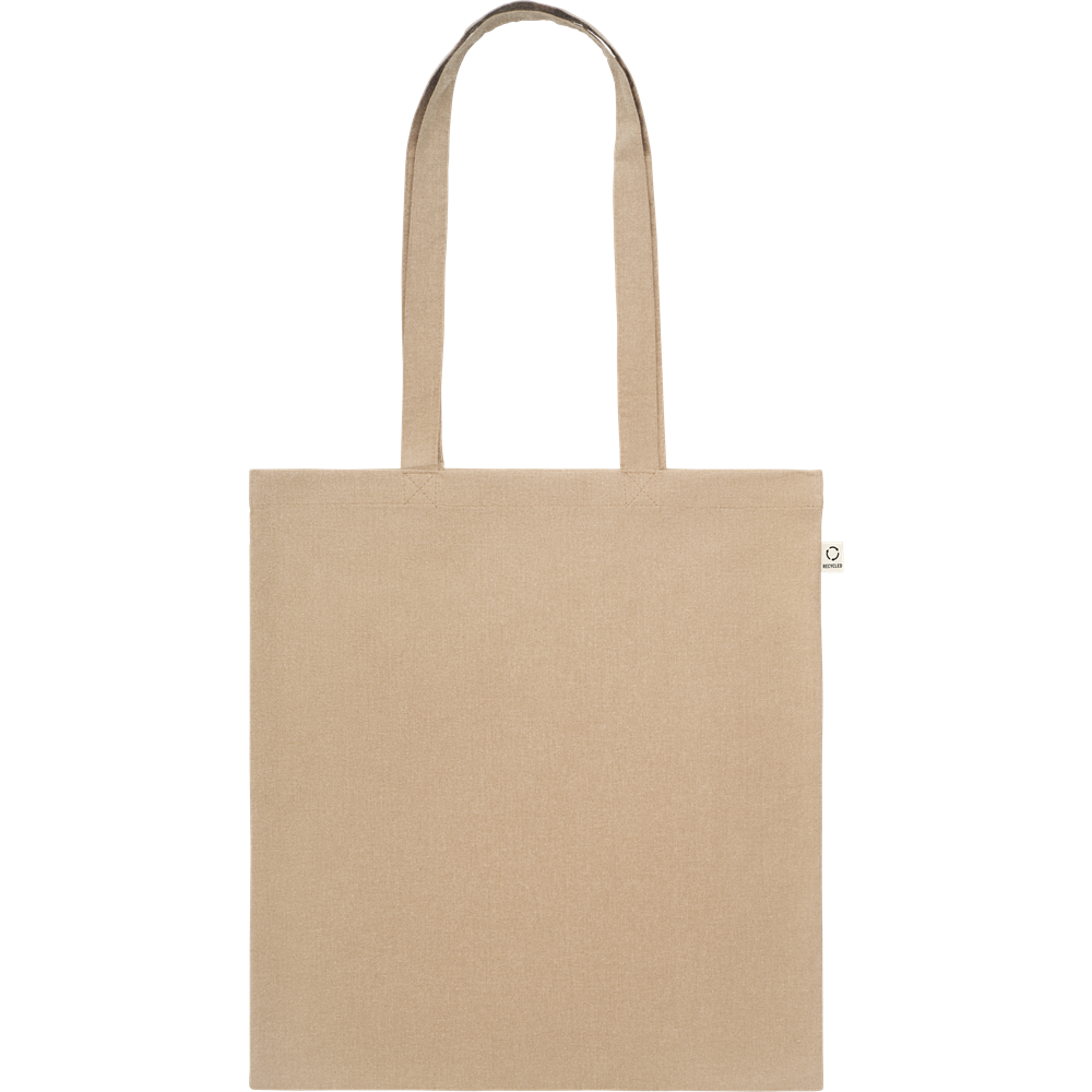 Recycled Cotton Shopping Bag (Black)_KHAKI_front