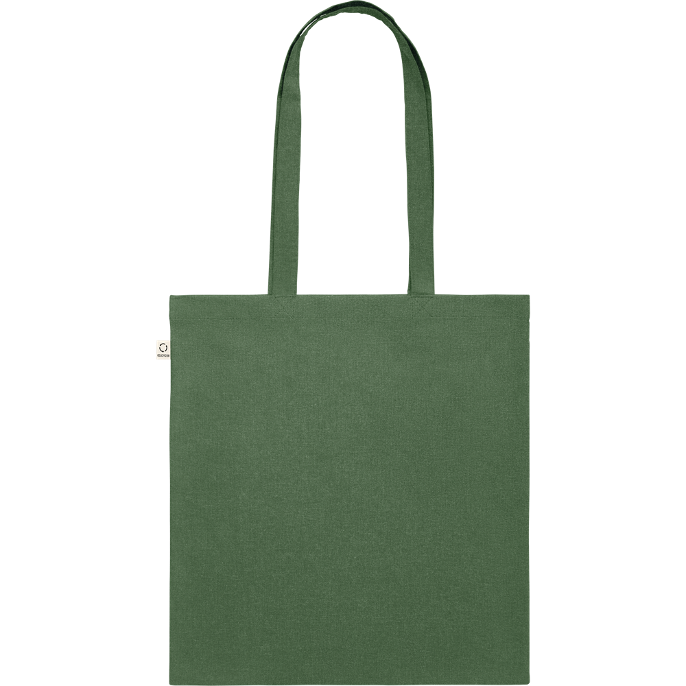 Recycled Cotton Shopping Bag (Black)_DARK GREEN_back