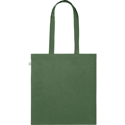 Recycled Cotton Shopping Bag (Black)_DARK GREEN_back