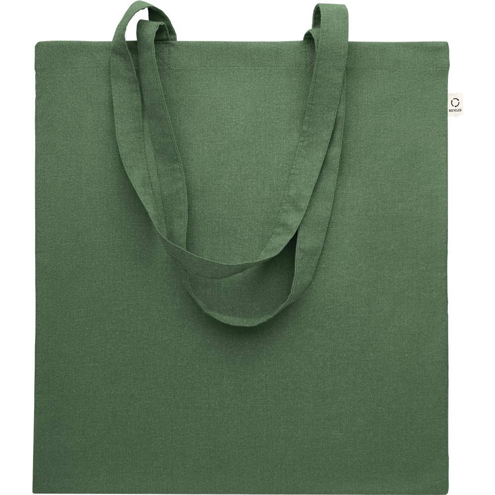 Recycled Cotton Shopping Bag (Black)_DARK GREEN_DETAILEDIMAGE_front_1